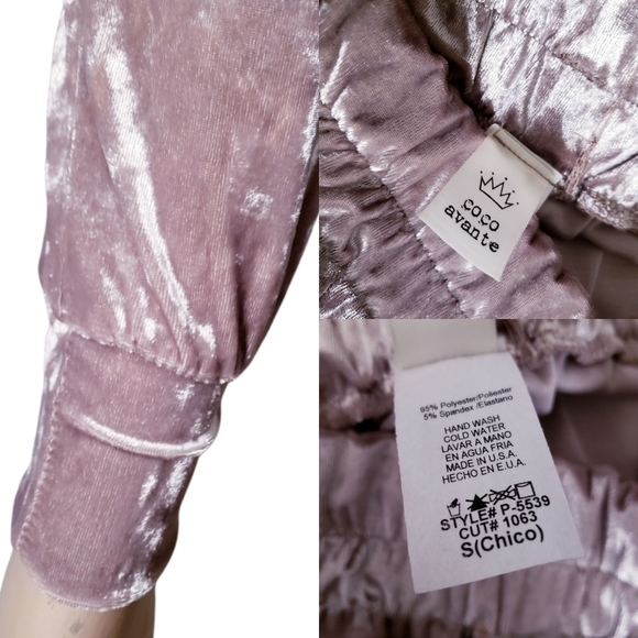 Coco Avante Light Brown Mocha Velvet Joggers - Picture 5 of 7